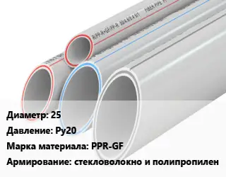 Труба полипропиленовая 25 Ру20 PPR-GF стекловолокно и полипропилен